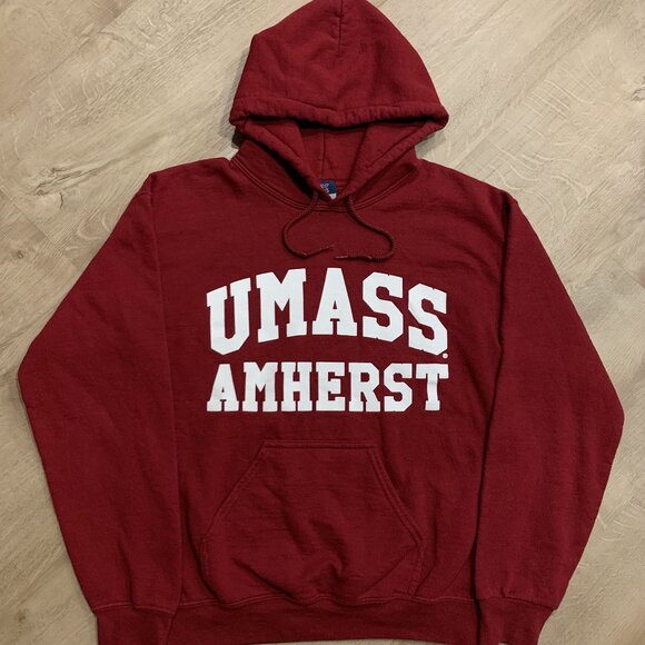 MV Sport UMass Amherst Minutemen Red Burgundy Hoodie Sweatshirt Men's Small S - Picture 1 of 6